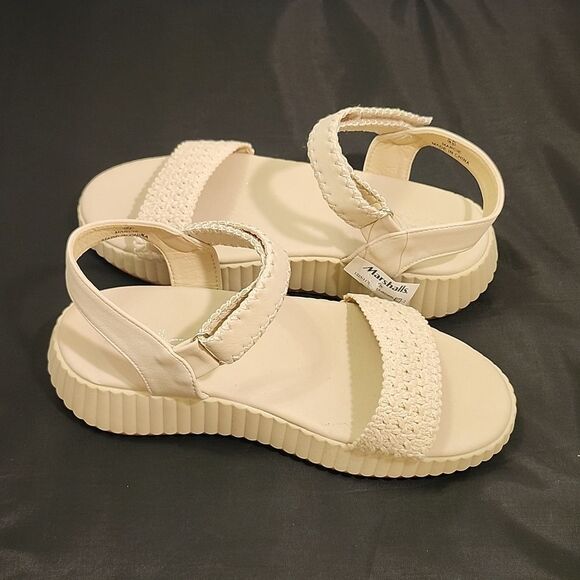 BRAND NEW NICOLE MILLER OPEN-TOE VELCRO STRAP PLATFORM ESPADRILLE WEDGE SANDAL - Picture 7 of 13